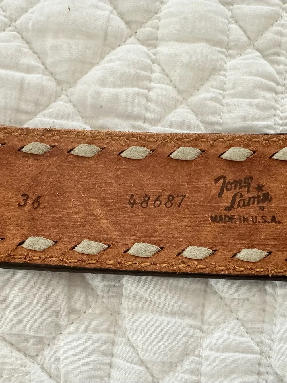 Tony Lama Vintage Western Leather Name Belt 